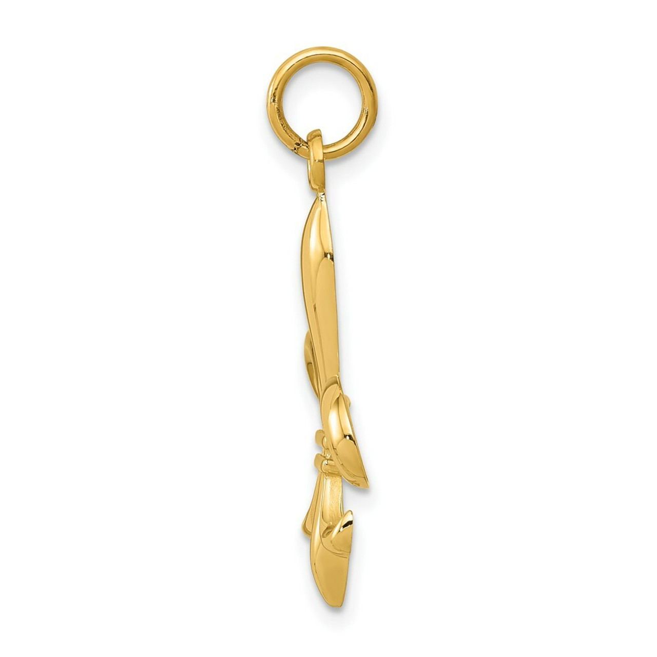 14K Yellow Gold Fleur De Lis Charm - (A82-462)
