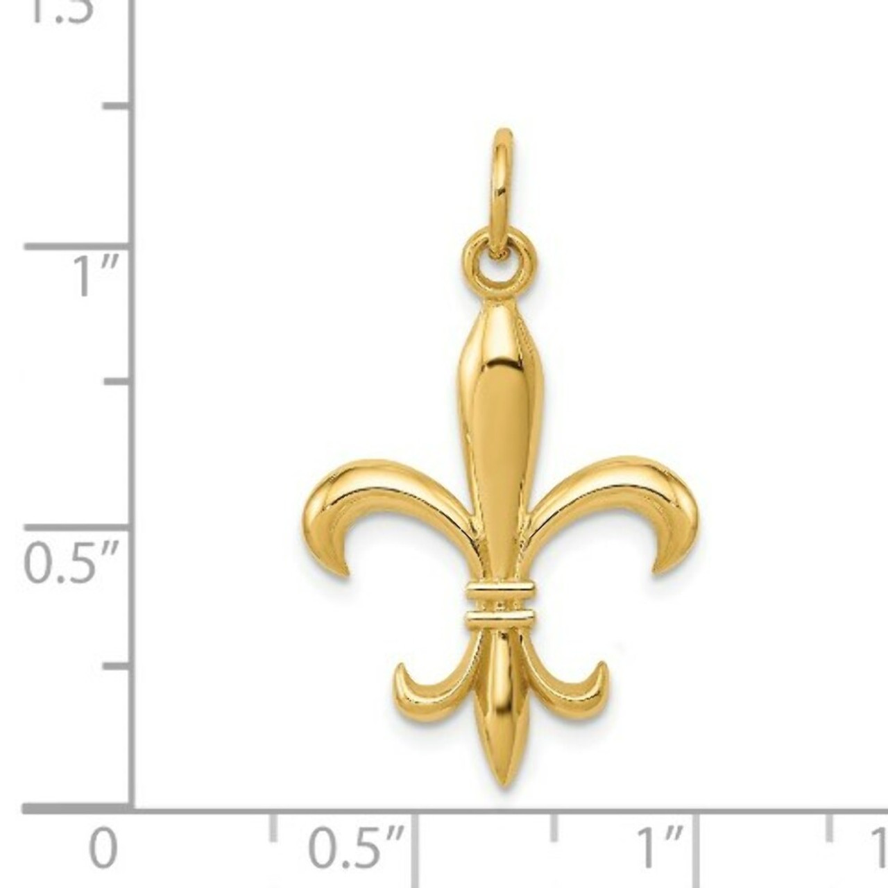 14K Yellow Gold Fleur De Lis Charm - (A82-462)