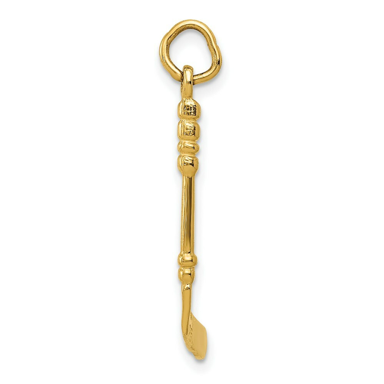 14K Yellow Gold Hockey Stick with Enamel Charm - (A82-538)