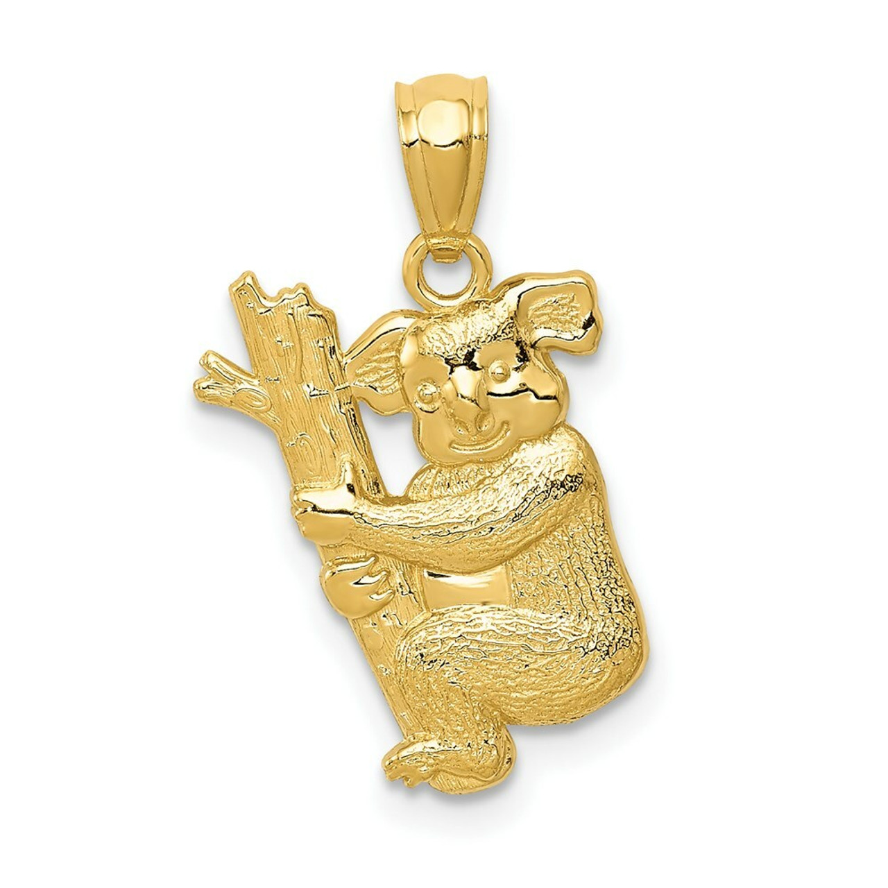 14K Yellow Gold Yellow Gold Textured Koala Pendant - (A83-660)