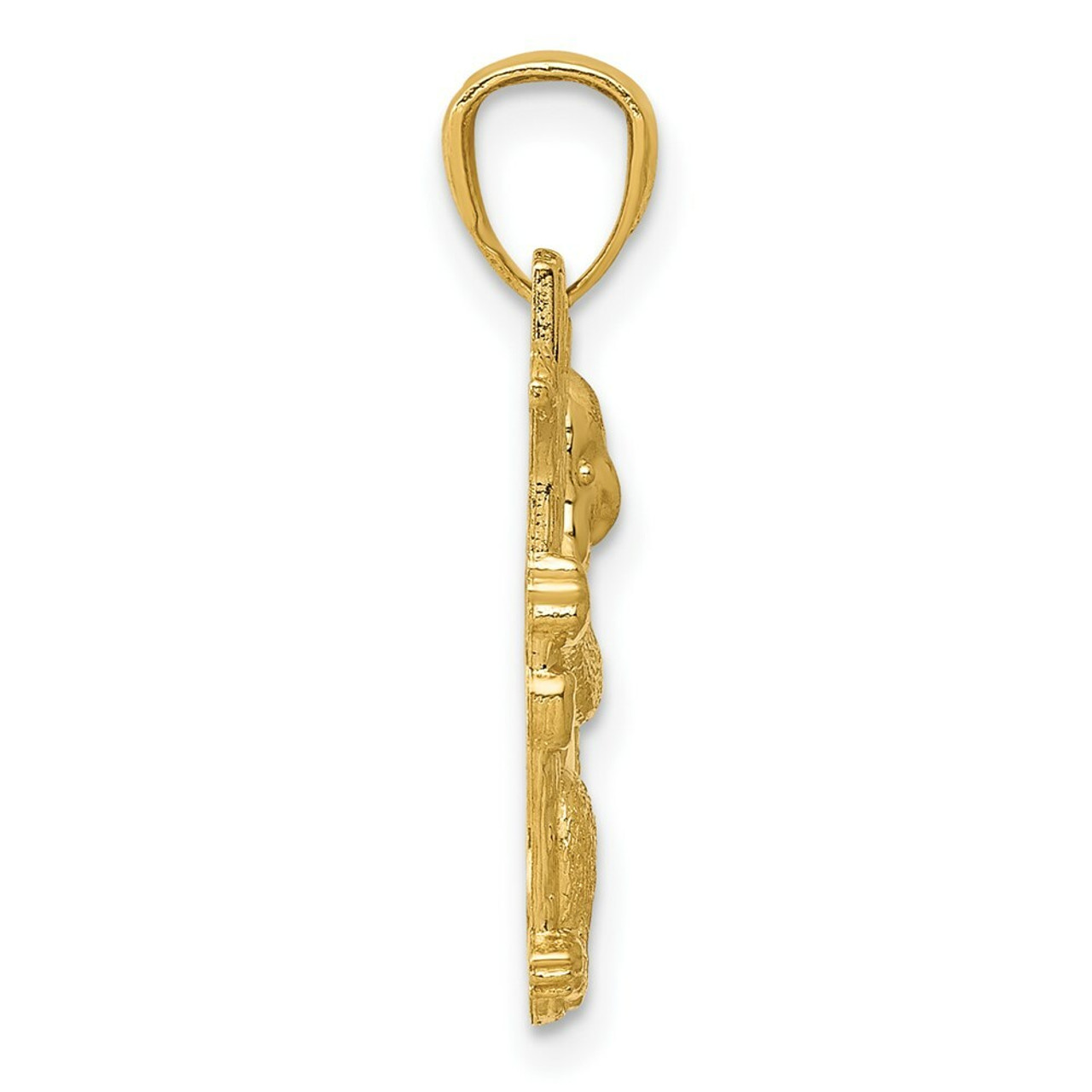 14K Yellow Gold Yellow Gold Textured Koala Pendant - (A83-660)