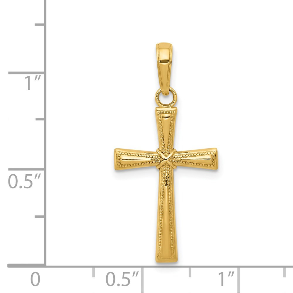 CROSS　Jewelers Collection Flamestitch INOX Jewelry Stainless Steel Gold IP with Black CZ Jesus Christ