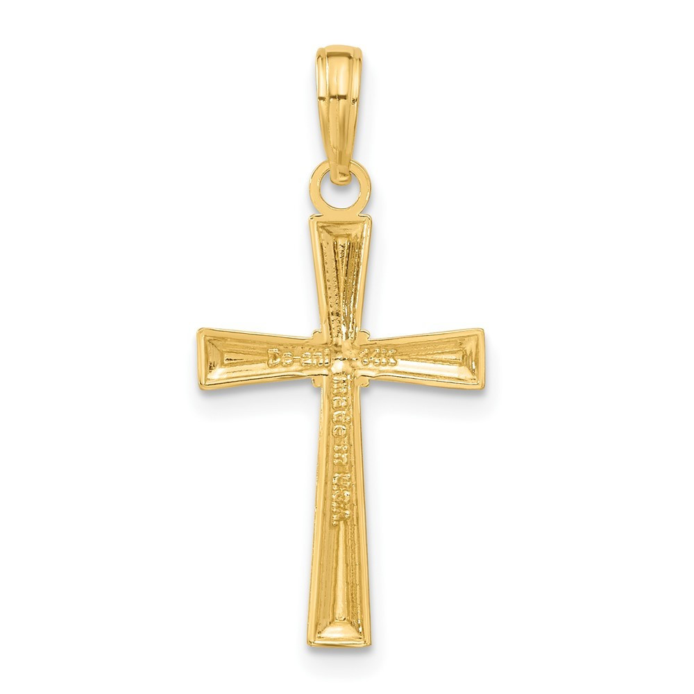 14K Yellow Gold Diamond-cut X Cross Pendant - (A83-762) - Roy Rose