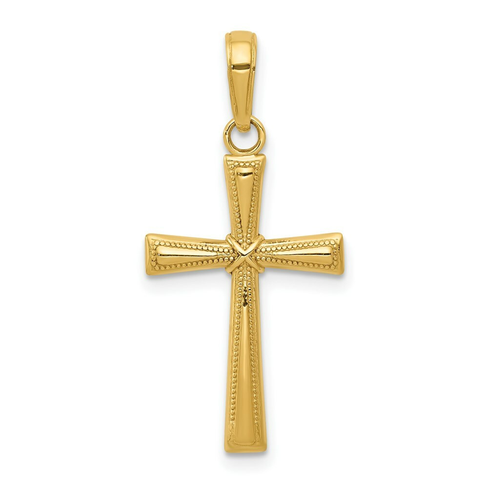 14K Yellow Gold Diamond-cut X Cross Pendant - (A83-762) - Roy Rose