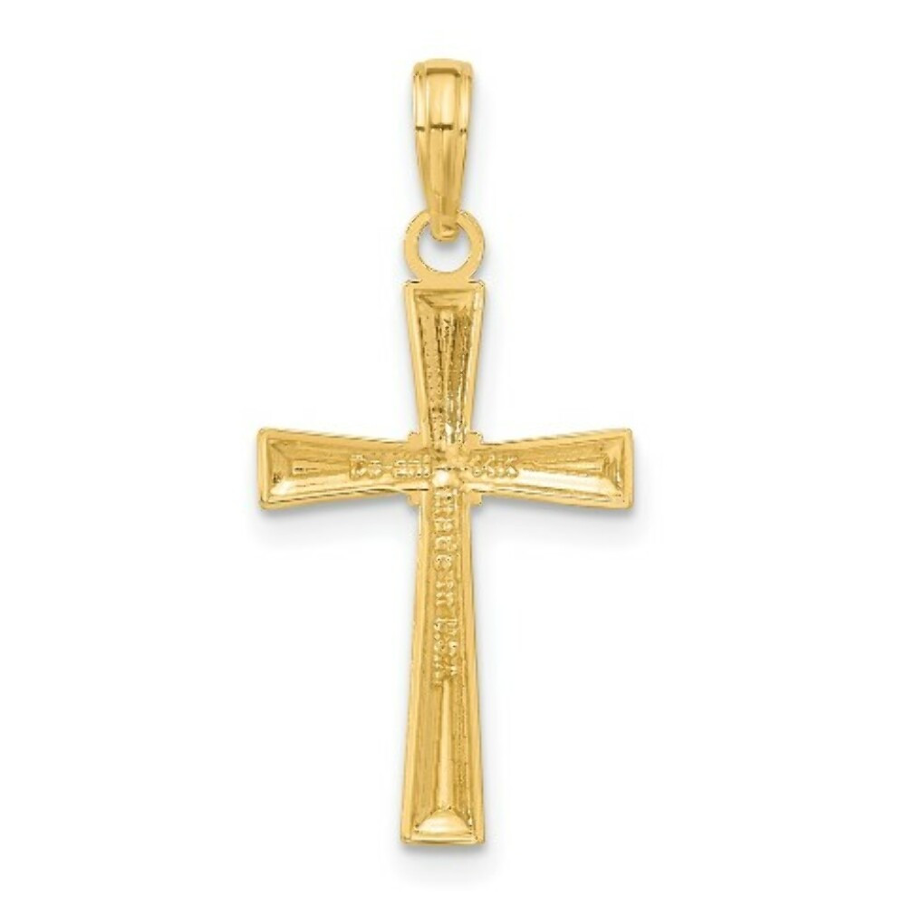 14K Yellow Gold Diamond-cut X Cross Pendant - (A83-762) - Roy Rose