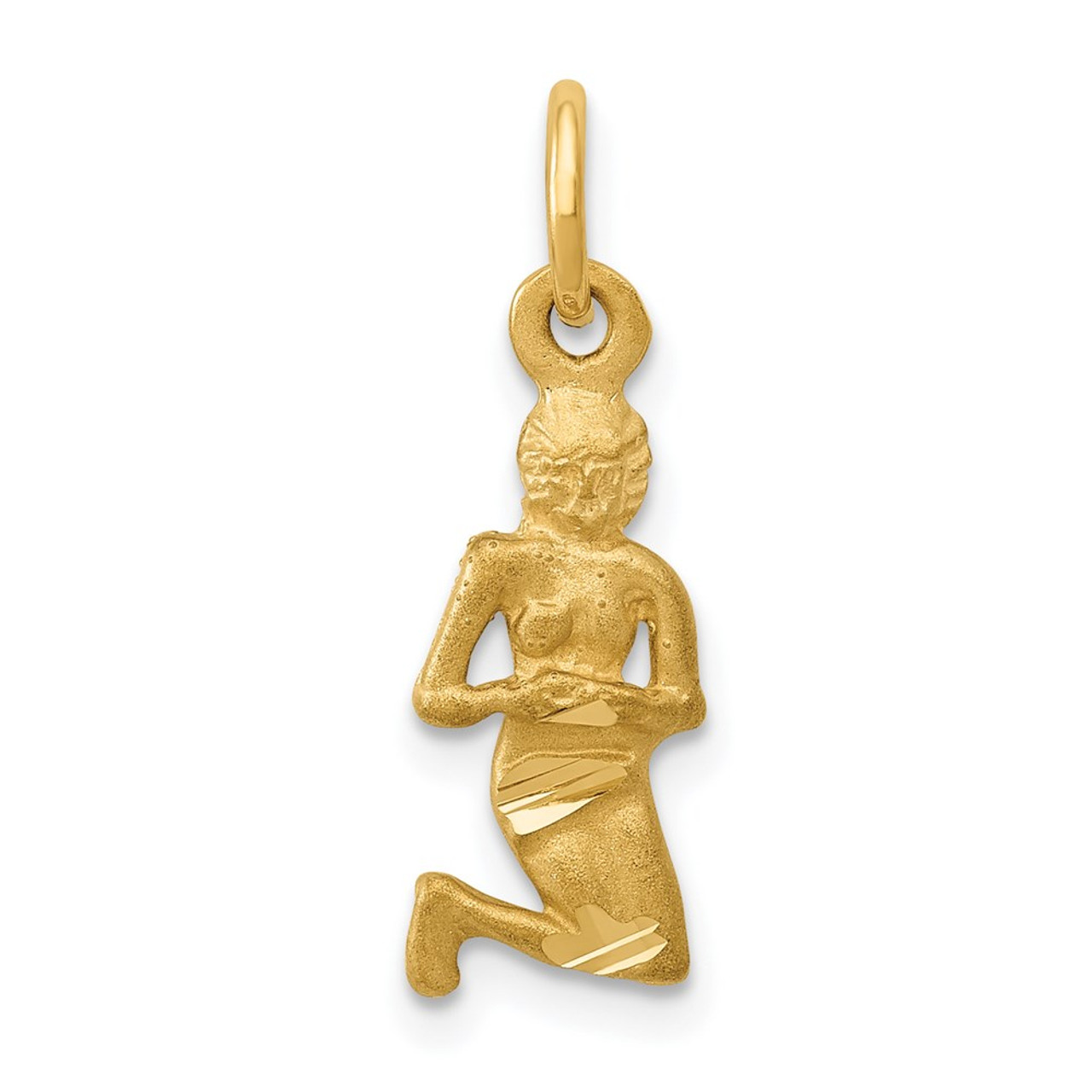 14K Yellow Gold Virgo Zodiac Charm - (A83-784)