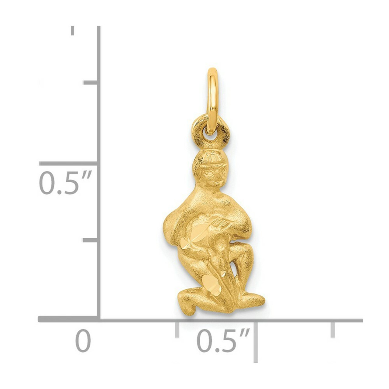 14K Yellow Gold Aquarius Zodiac Charm - (A83-869)