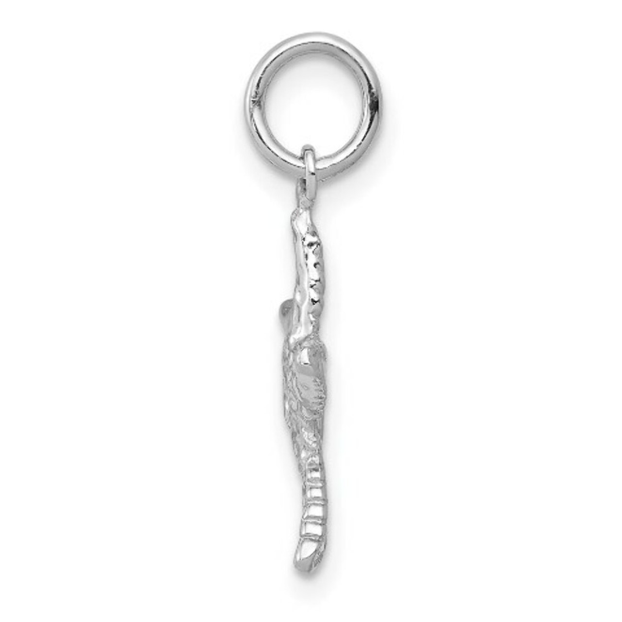 14K White Gold Polished 3-Dimensional Starfish Pendant - (A84-701)