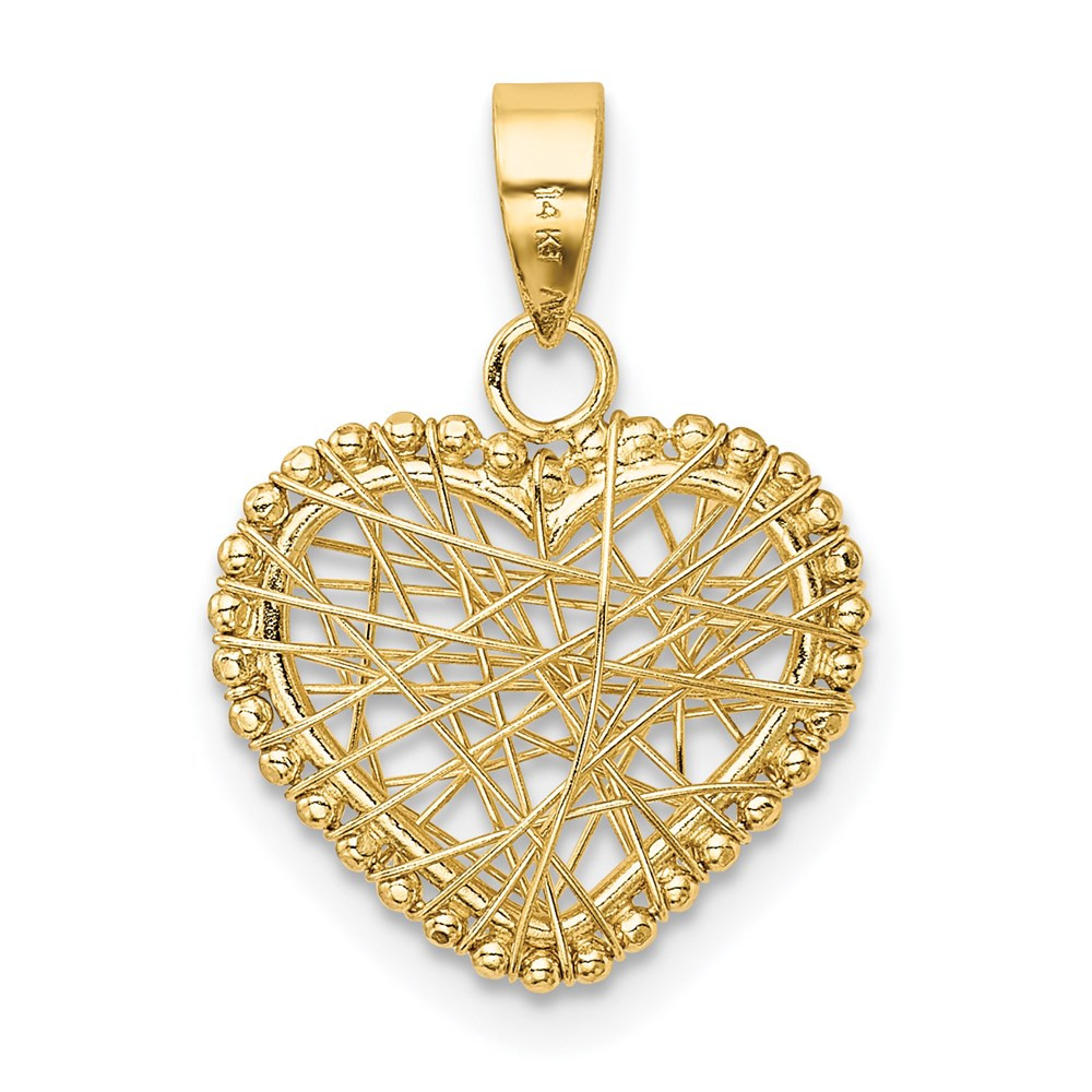 14K Yellow Gold Open Wire Heart Pendant - (A85-250) - Roy Rose Jewelry
