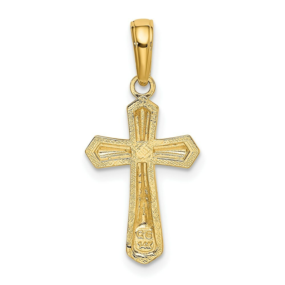 14K Yellow Gold Passion Cross Pendant 19mm length - (A85-603