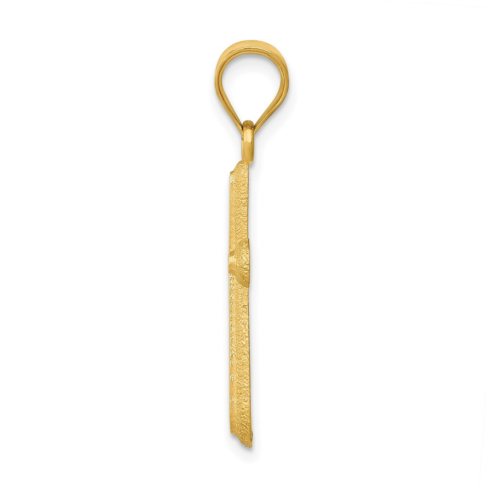 14K Yellow Gold Polished Cross Pendant - (A86-286) - Roy Rose Jewelry