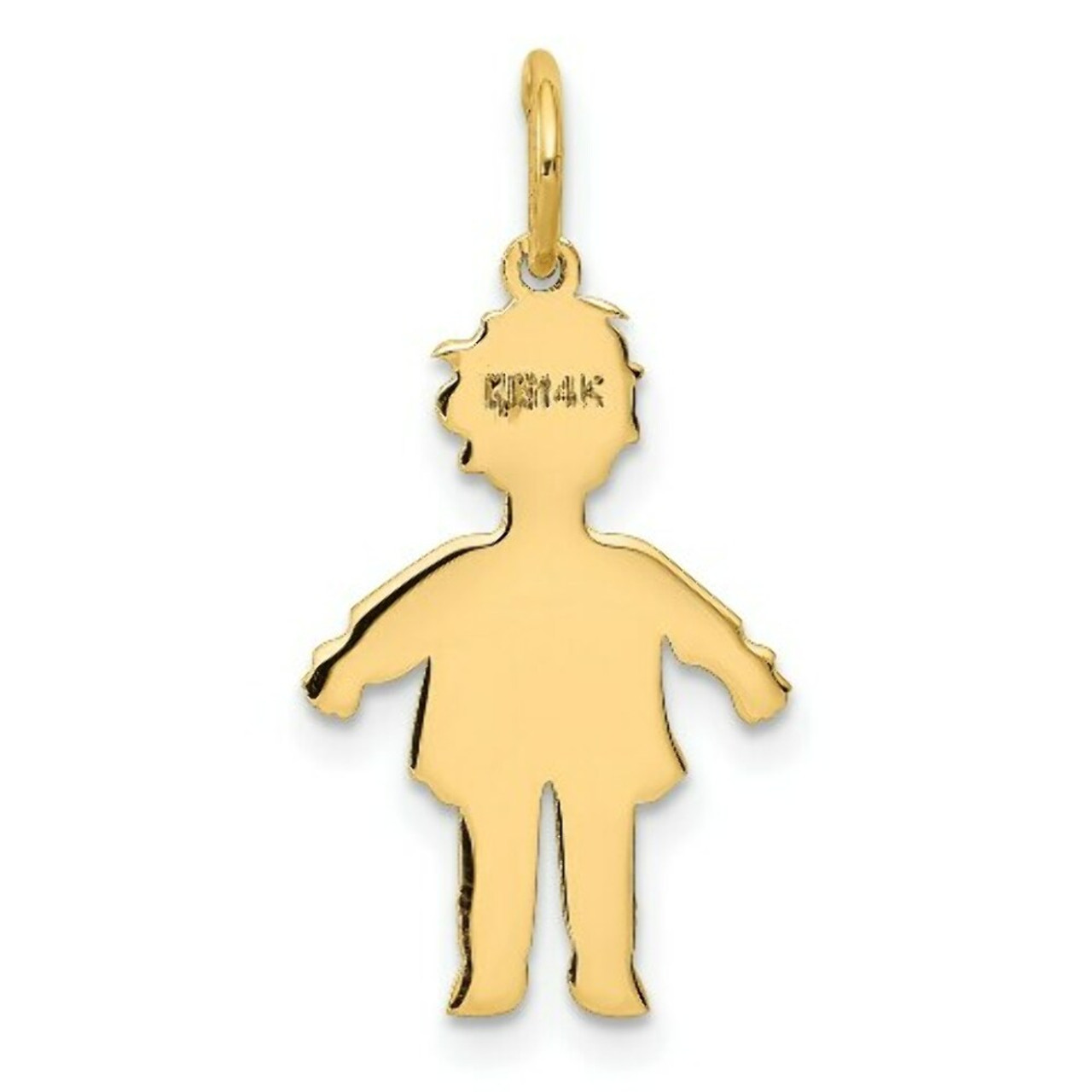 14K Yellow Gold Plain Polished Small Boy Charm - (A86-485)