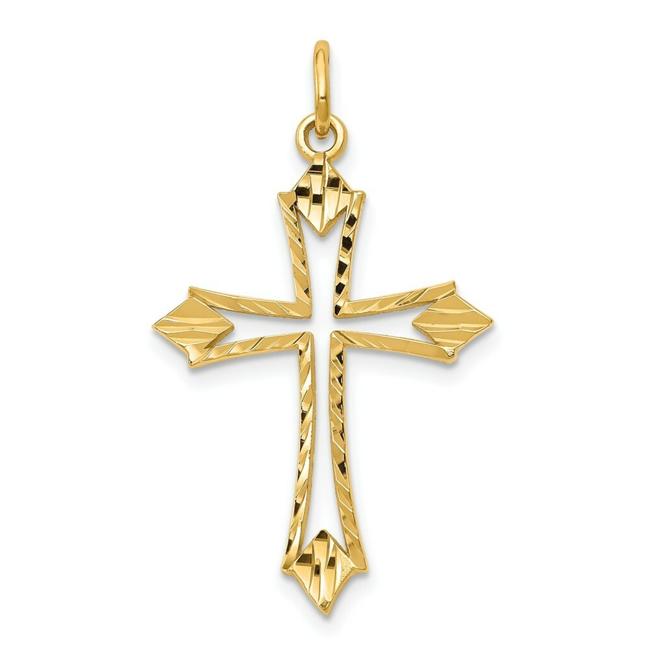 10K Yellow Gold Cross Charm - (A86-643)