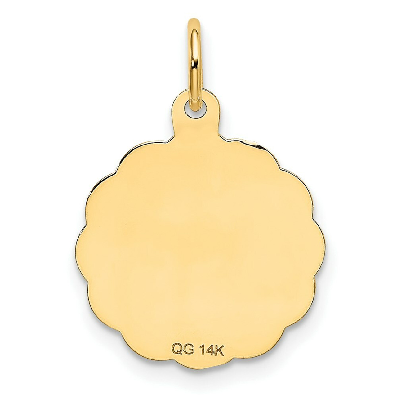 14K Yellow Gold #1 Grandpa Disc Charm Pendant - (A98-559)
