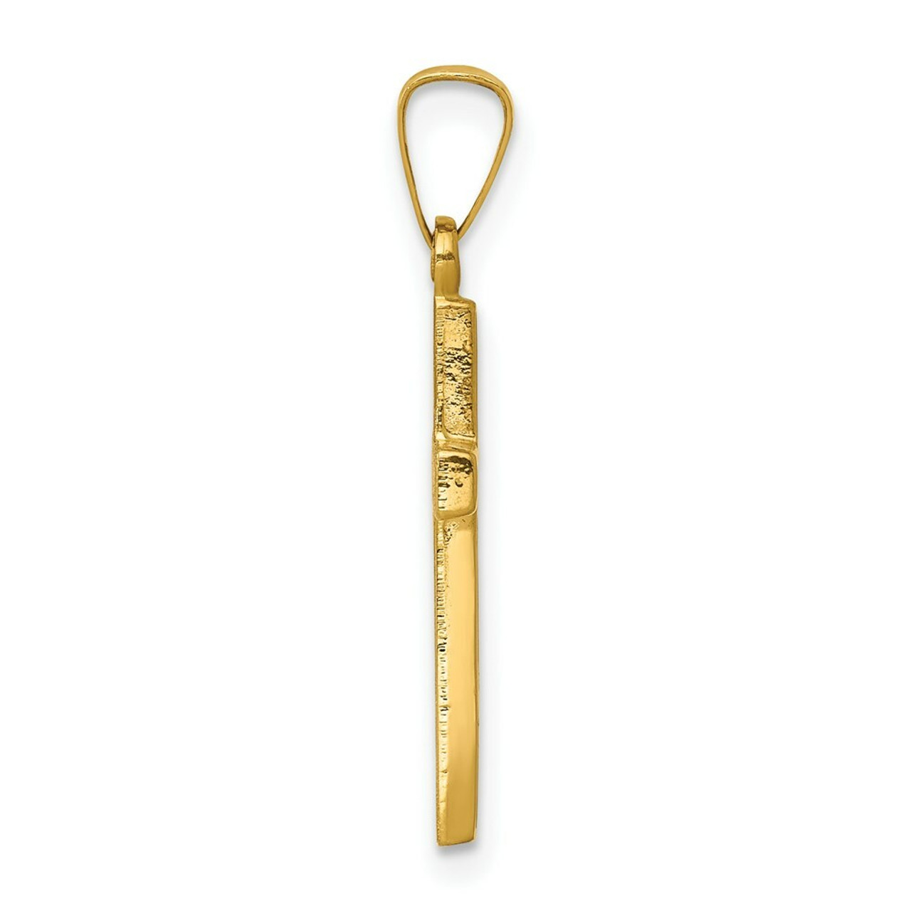 14K Yellow Gold Small Hollow Cross Charm - (B11-166)