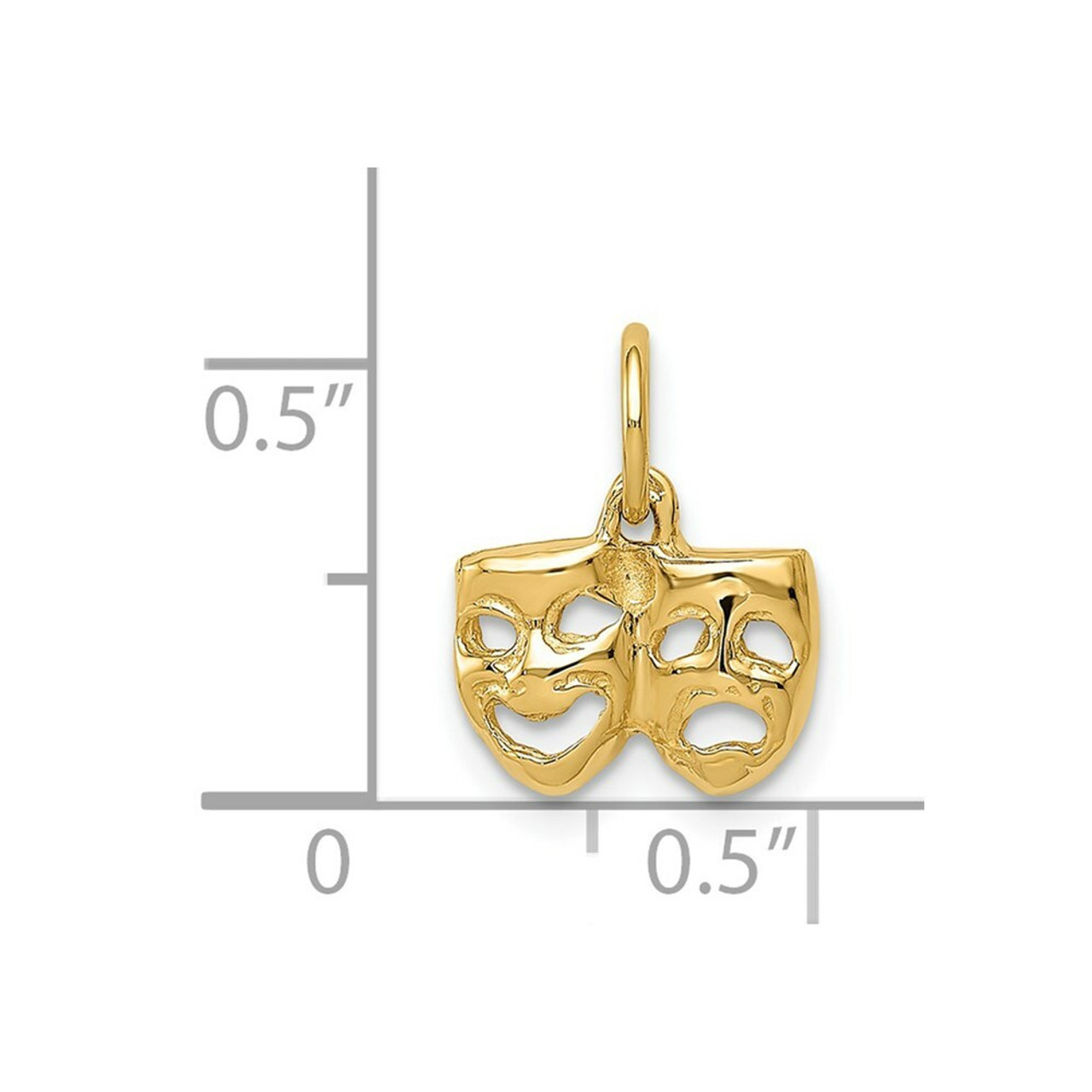 14K Yellow Gold Comedy Tragedy Charm - (A82-537)