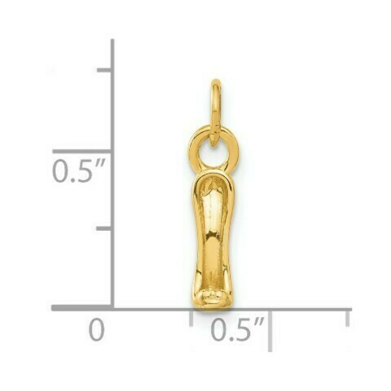 14K Yellow Gold French Slipper Charm - (A82-541)