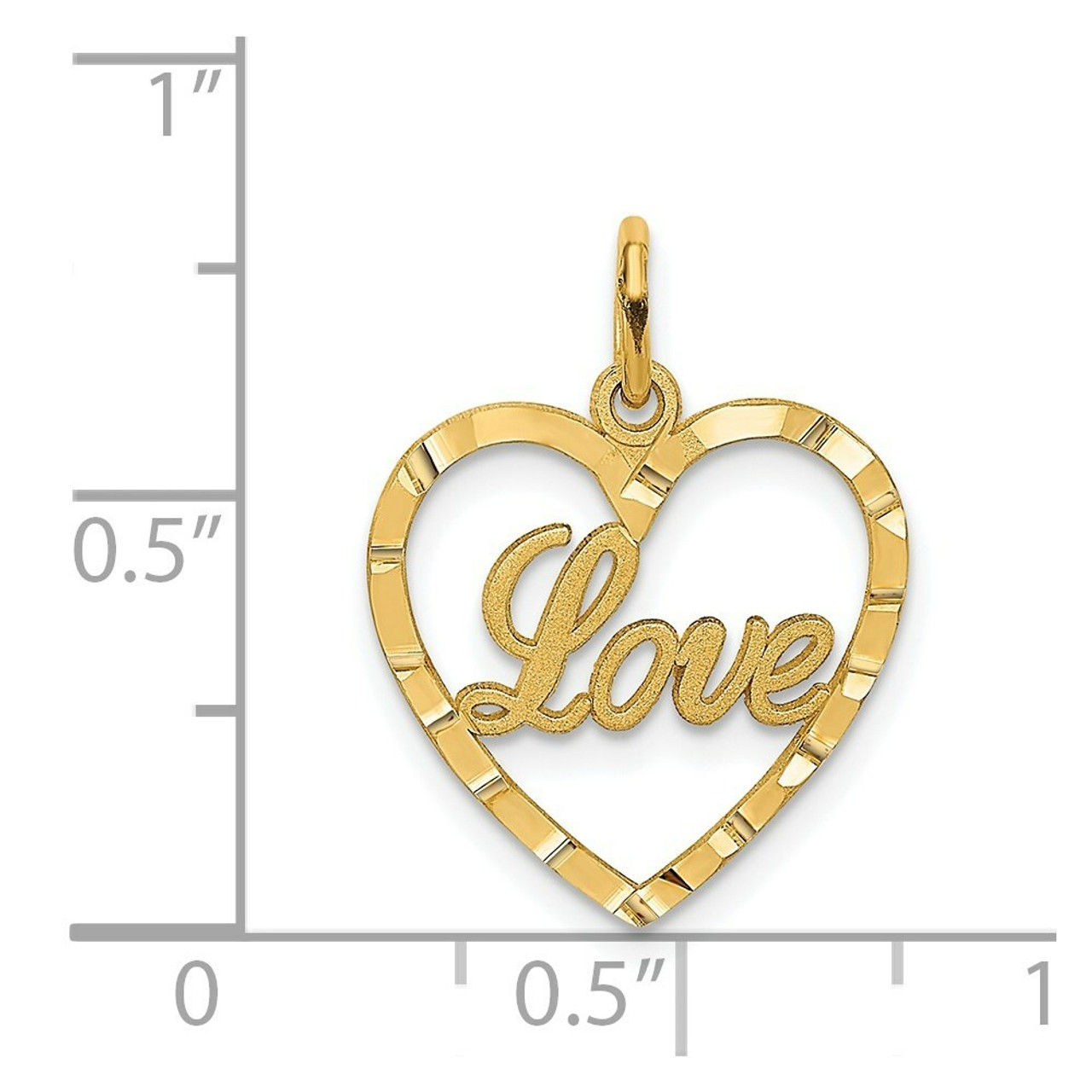 14K Yellow Gold Love Heart Pendant - (A83-132)
