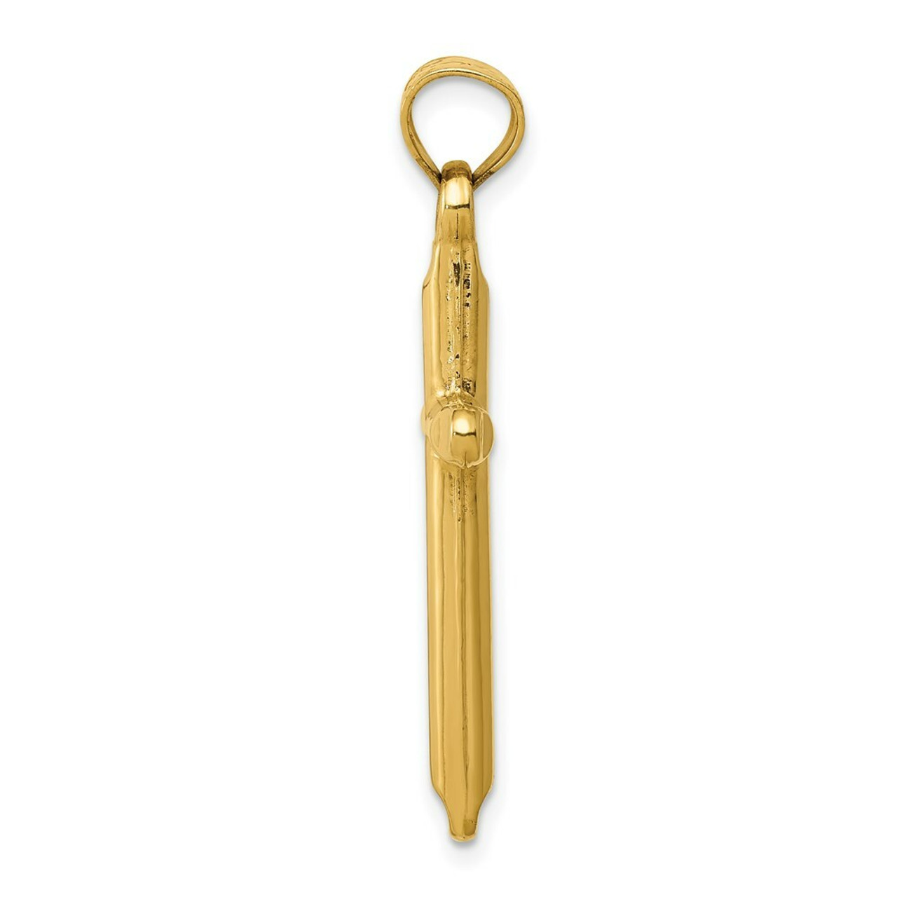 14K Yellow Gold 3-D Hollow Cross Pendant - (A83-284)