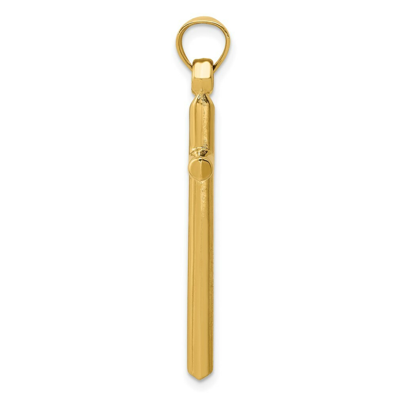 14K Yellow Gold Polished Hollow Cross Pendant - (A83-304)