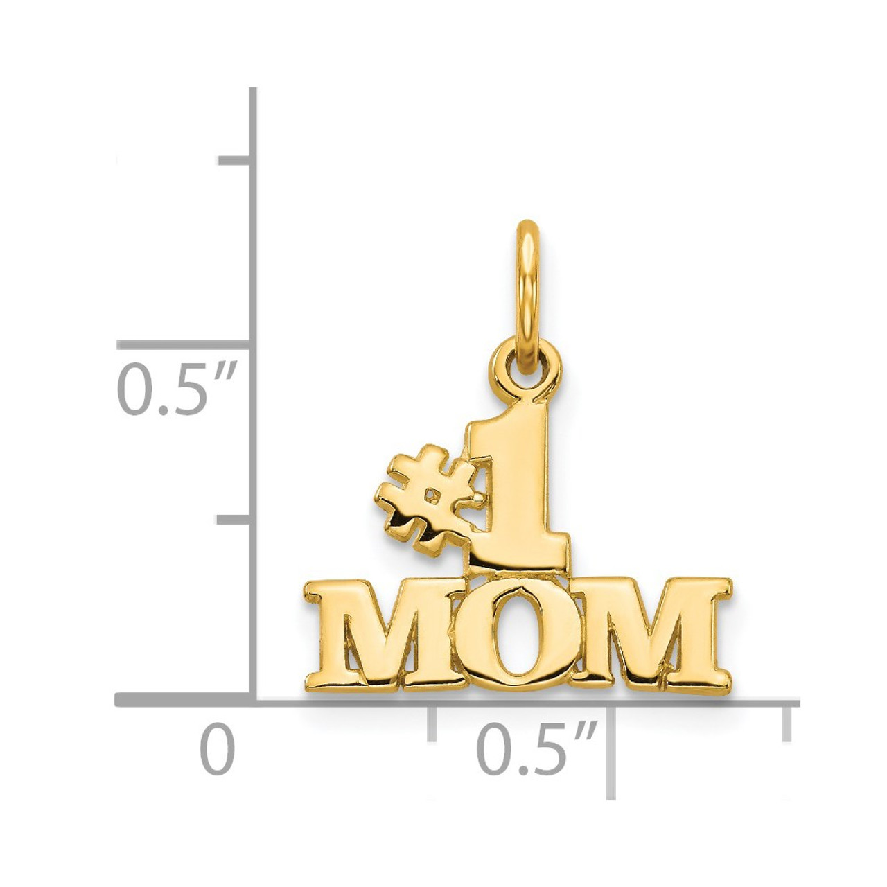 14K Yellow Gold #1 Mom Charm - (A83-312)