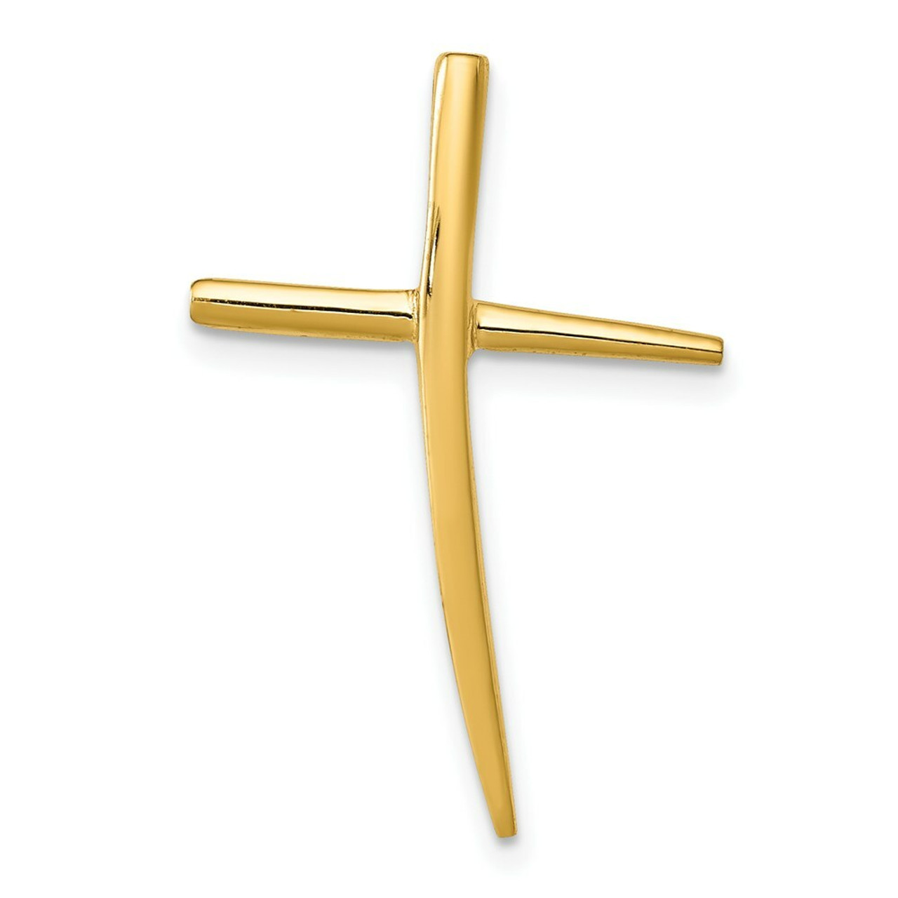 14K Yellow Gold Polished Cross Pendant 28mm length - (A83-328)