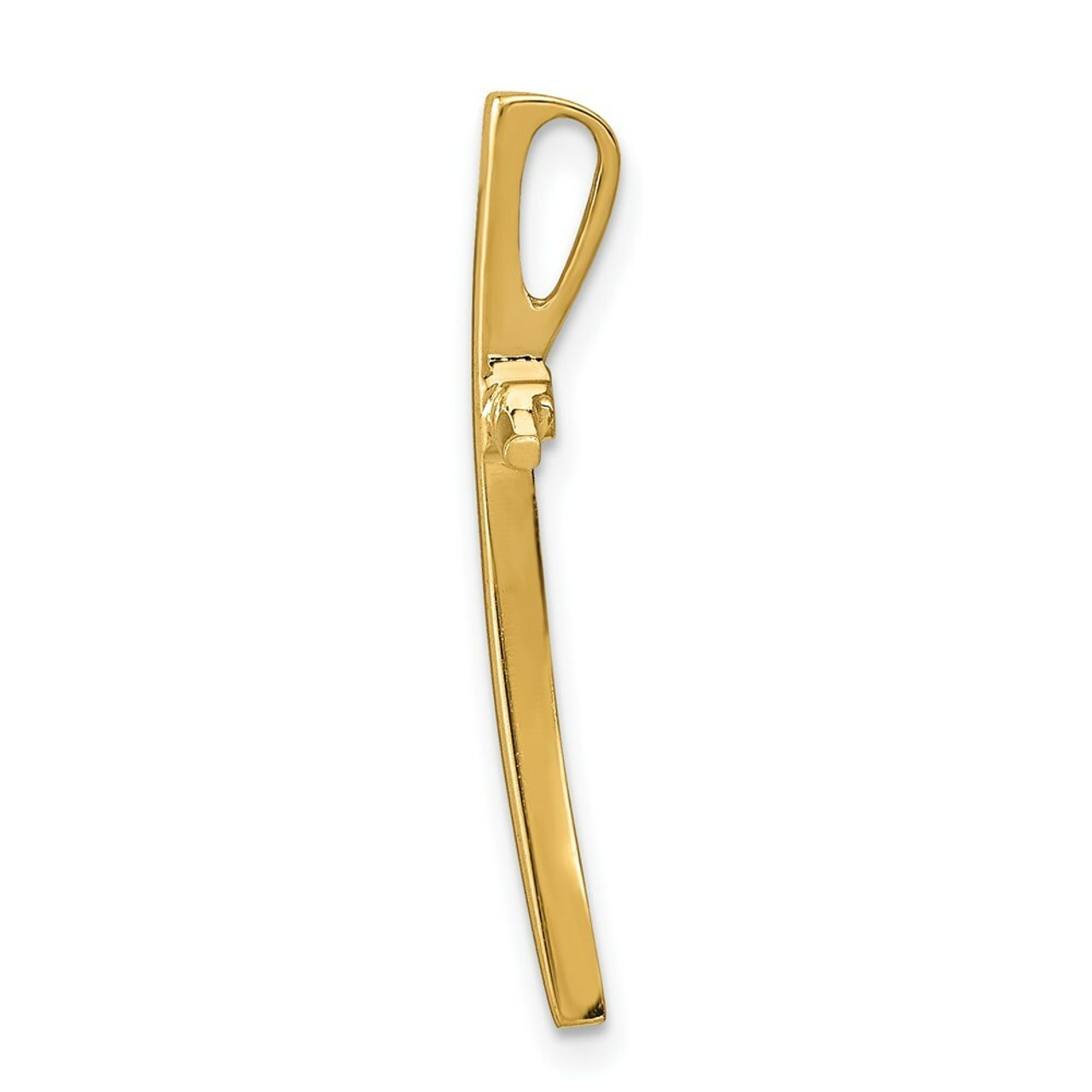 14K Yellow Gold Polished Cross Pendant 28mm length - (A83-328)