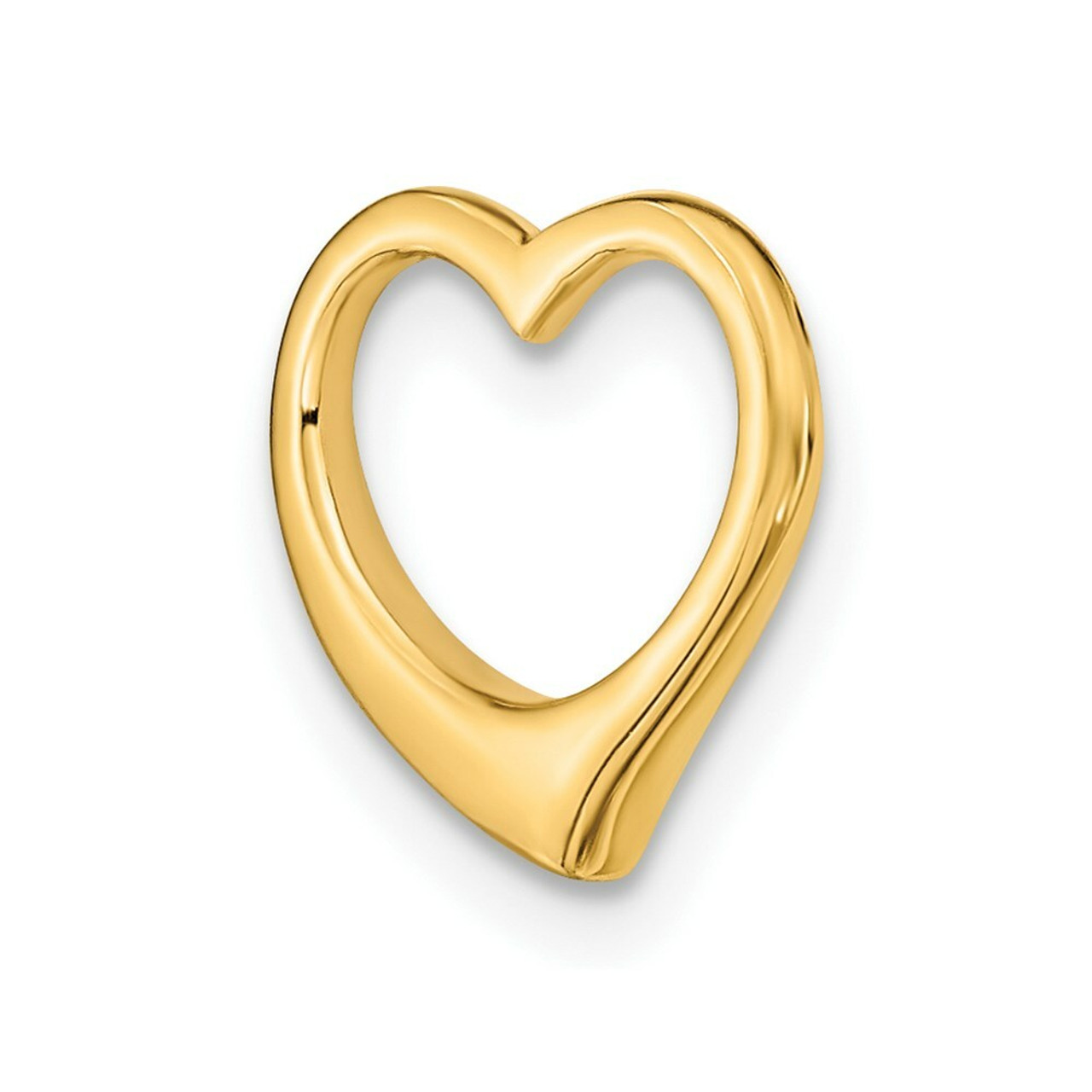 14K Yellow Gold 3-D Floating Heart Slide - (A83-337)