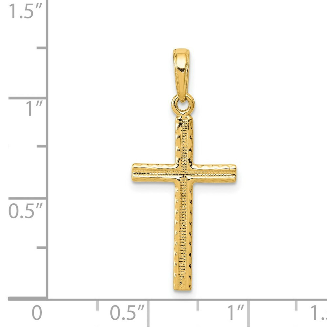 14K Yellow Gold Latin Cross Pendant - (A83-590)