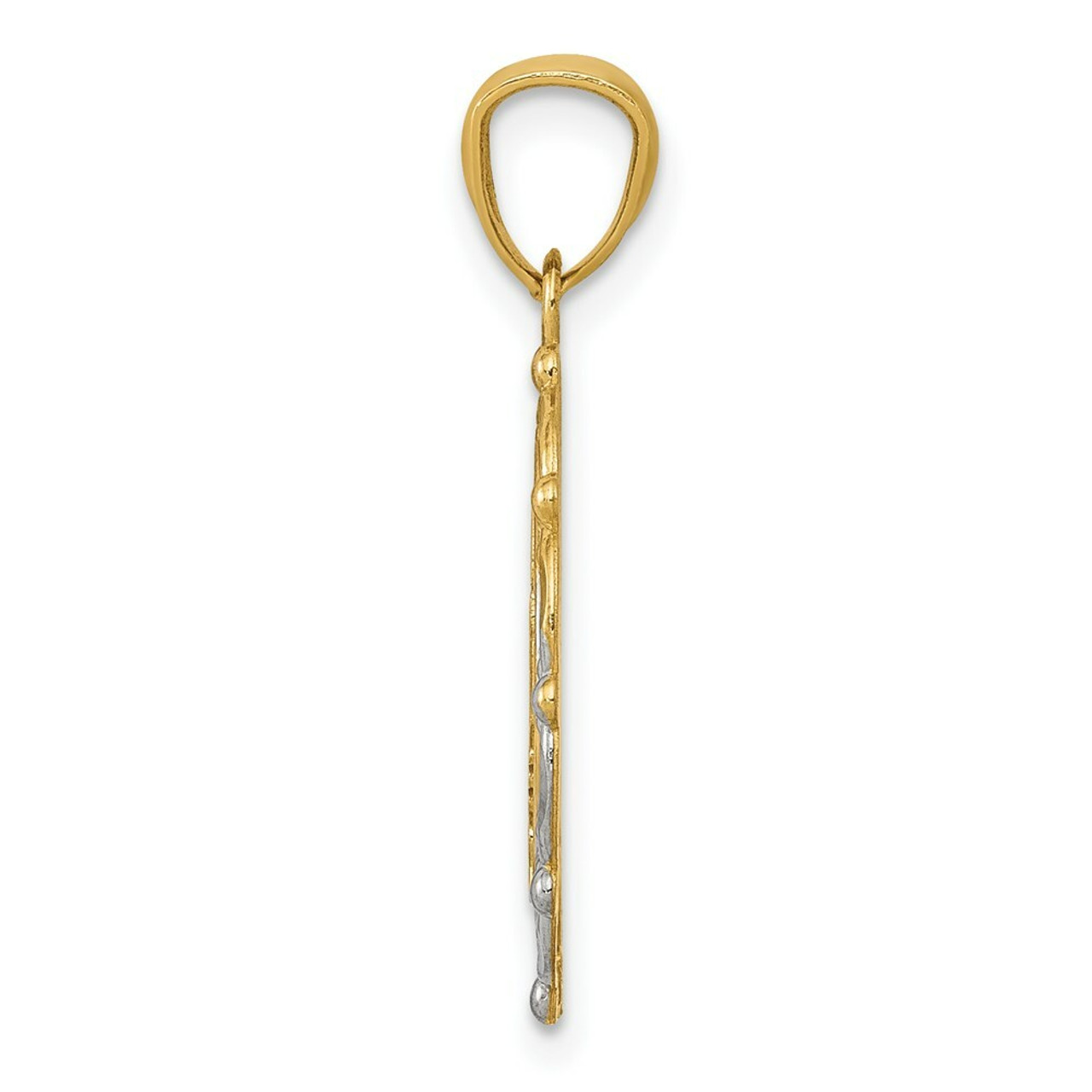14K Yellow Gold Yellow Gold Rhodium Plated Baptism Pendant - (A83-616)