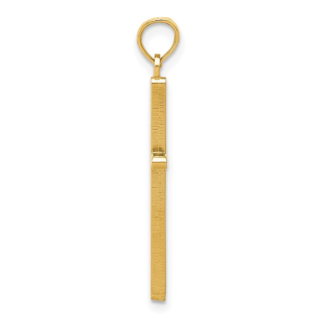14K Yellow Gold Polished Cross Pendant 32mm length - (A83-639)