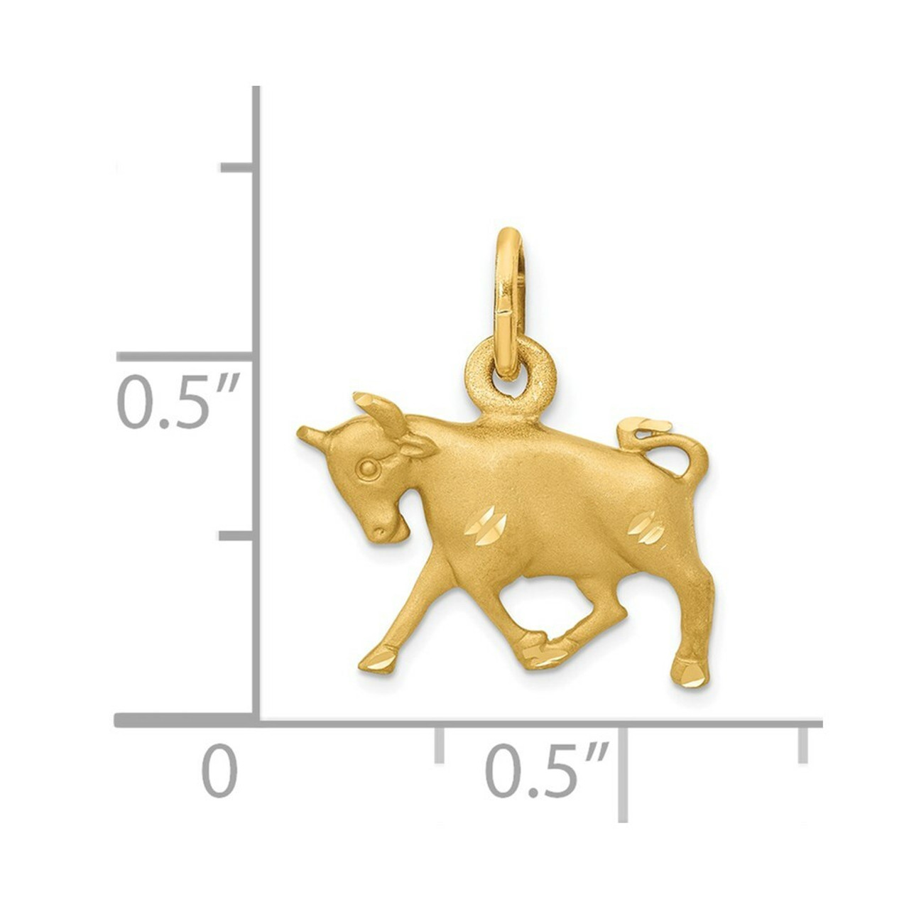 14K Yellow Gold Taurus Zodiac Charm - (A83-655)