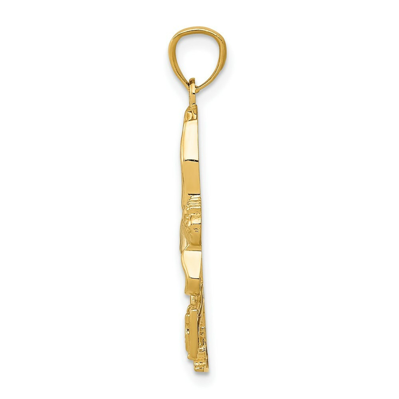 14K Yellow Gold Yellow Gold Rhodium Plated Ice Skater Pendant - (A83-733)