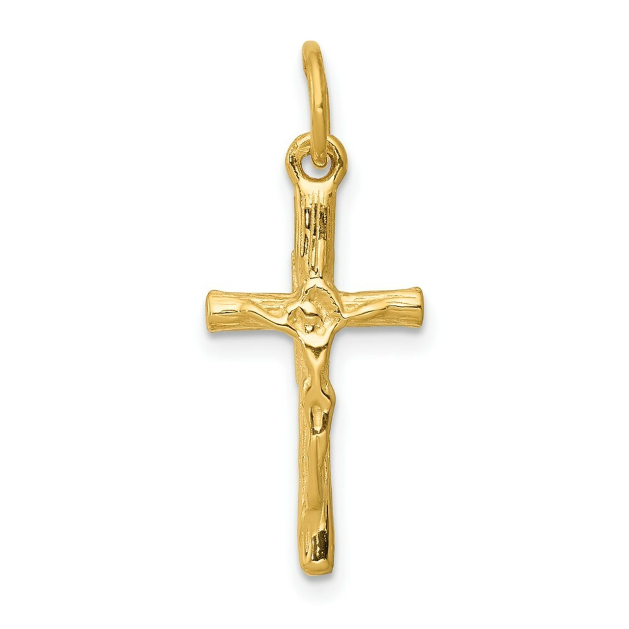 14K Yellow Gold Crucifix Charm 25mm length - (A83-861)
