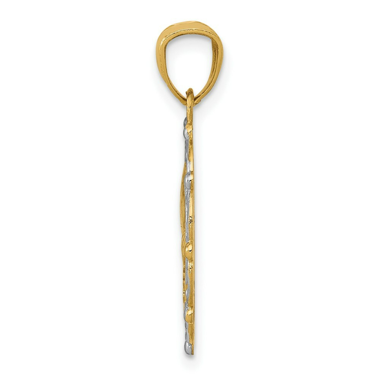 14K Yellow Gold Yellow Gold Rhodium Plated Baptism Pendant - (A83-875)