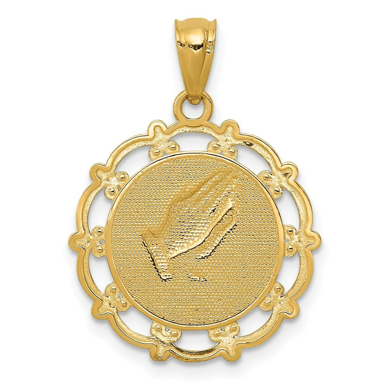 14K Yellow Gold Yellow Gold Rhodium Plated Baptism Pendant - (A83-875)