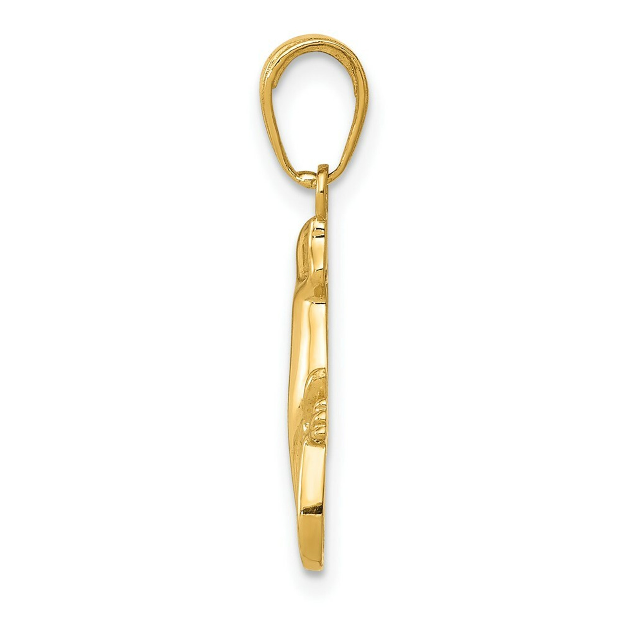 14K Yellow Gold Polished Gecko Pendant - (A84-157)
