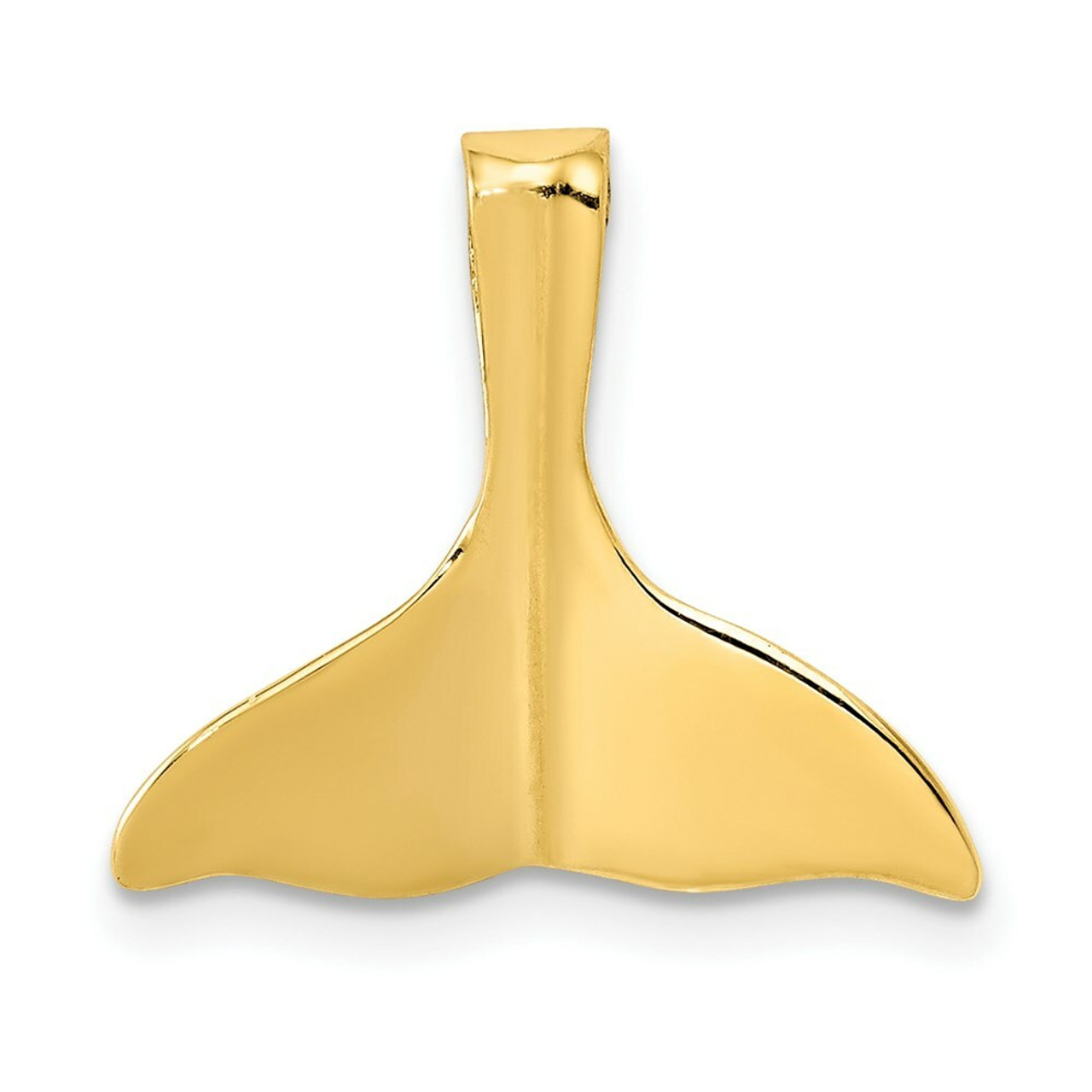 14K Yellow Gold 3-D Polished Whale Tail Slide - (A84-607)