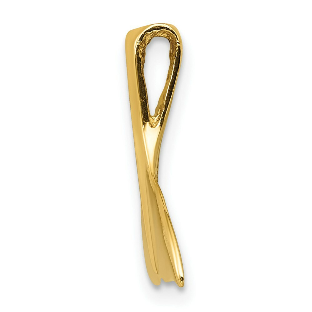 14K Yellow Gold 3-D Polished Whale Tail Slide - (A84-607)
