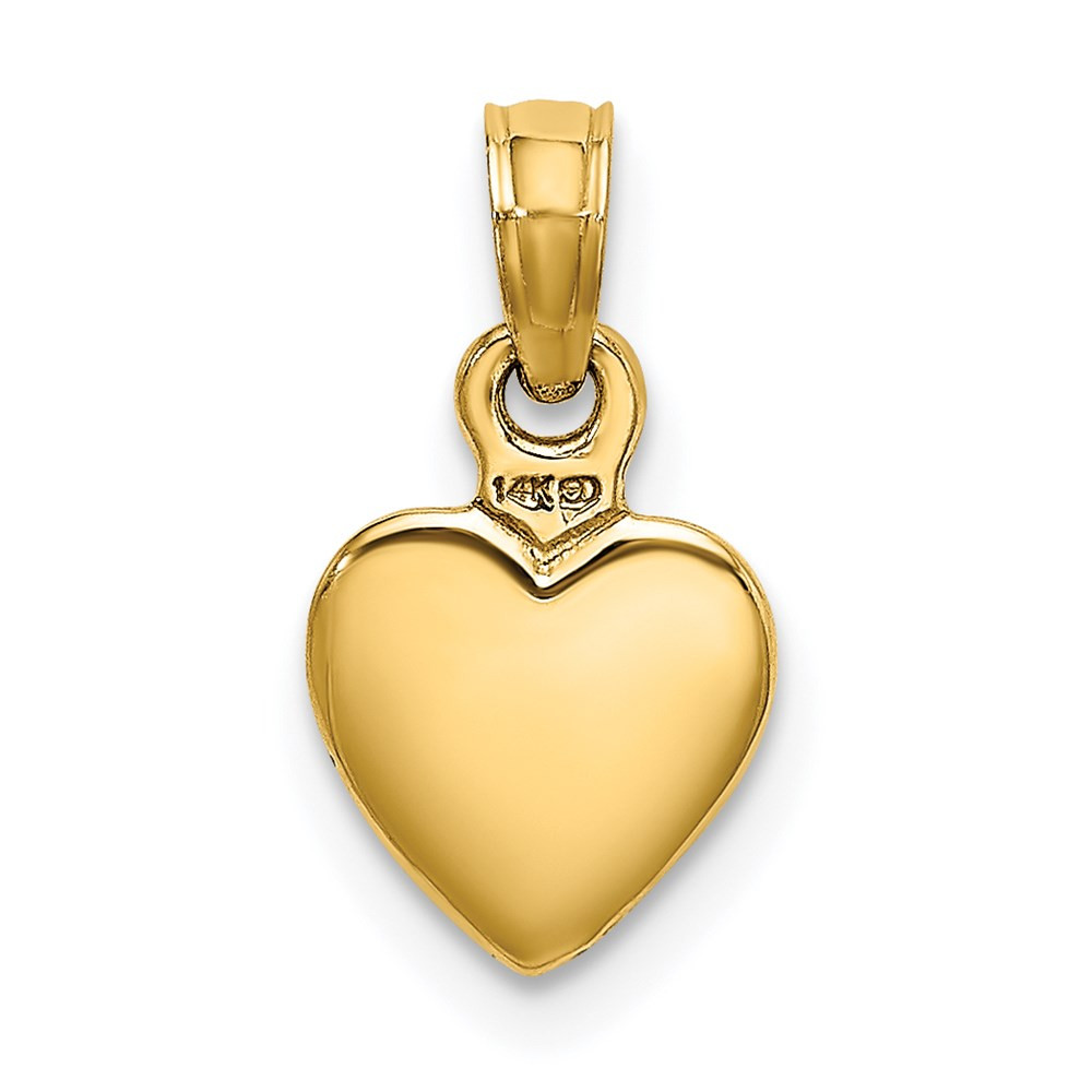 14K Yellow Gold Polished Mini Heart Pendant - (A84-961) - Roy Rose