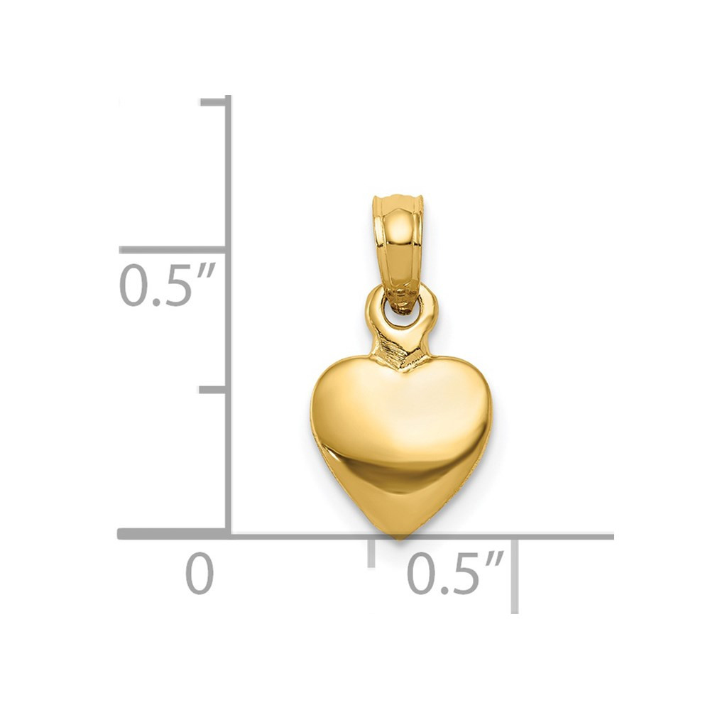 14K Yellow Gold Polished Mini Heart Pendant - (A84-961) - Roy Rose