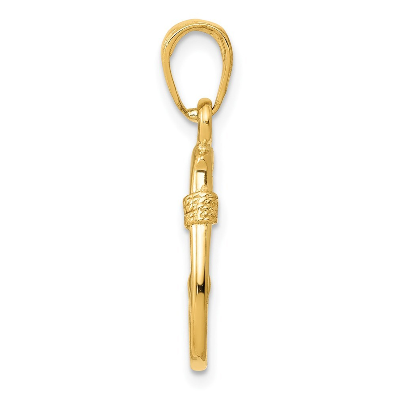 14K Yellow Gold Yellow Gold Fish Hook Pendant - (A85-141)