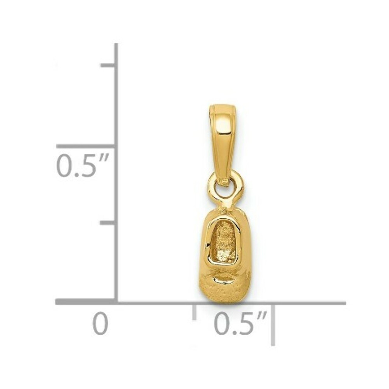 14K Yellow Gold Baby Shoe Charm - (A85-582)
