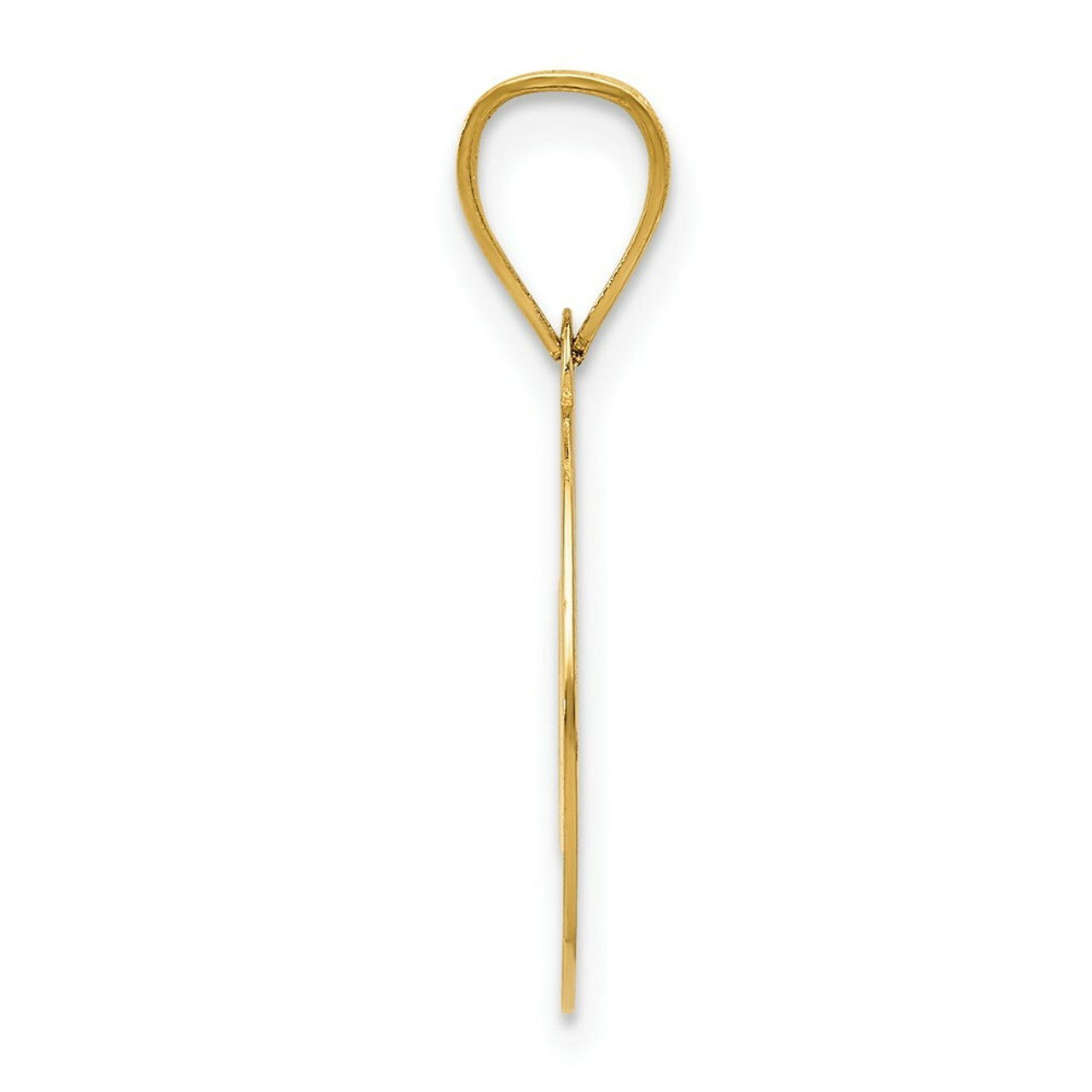 14k Yellow Gold Polished Cutout Heart Pendant - (A86-112)