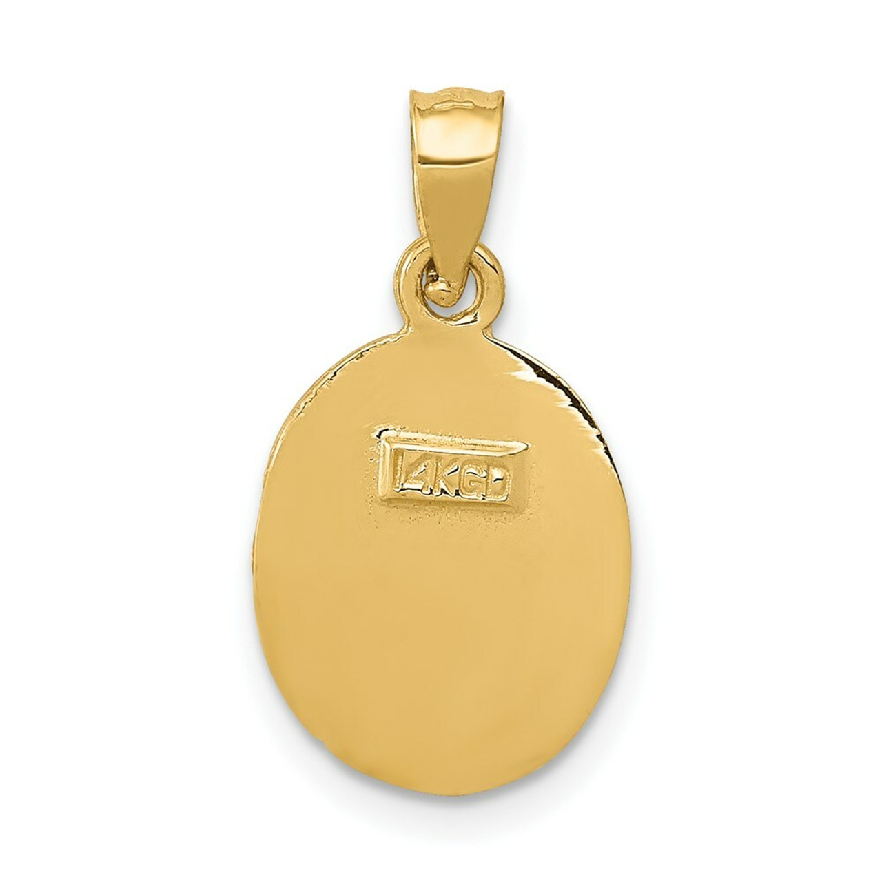 14K Yellow Gold Satin & Diamond-cut Baptism Pendant - (A86-131)