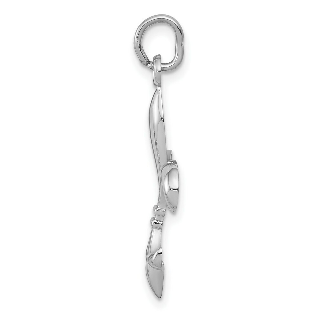 14K White Gold Polished Fleur De Lis Charm - (A86-250)