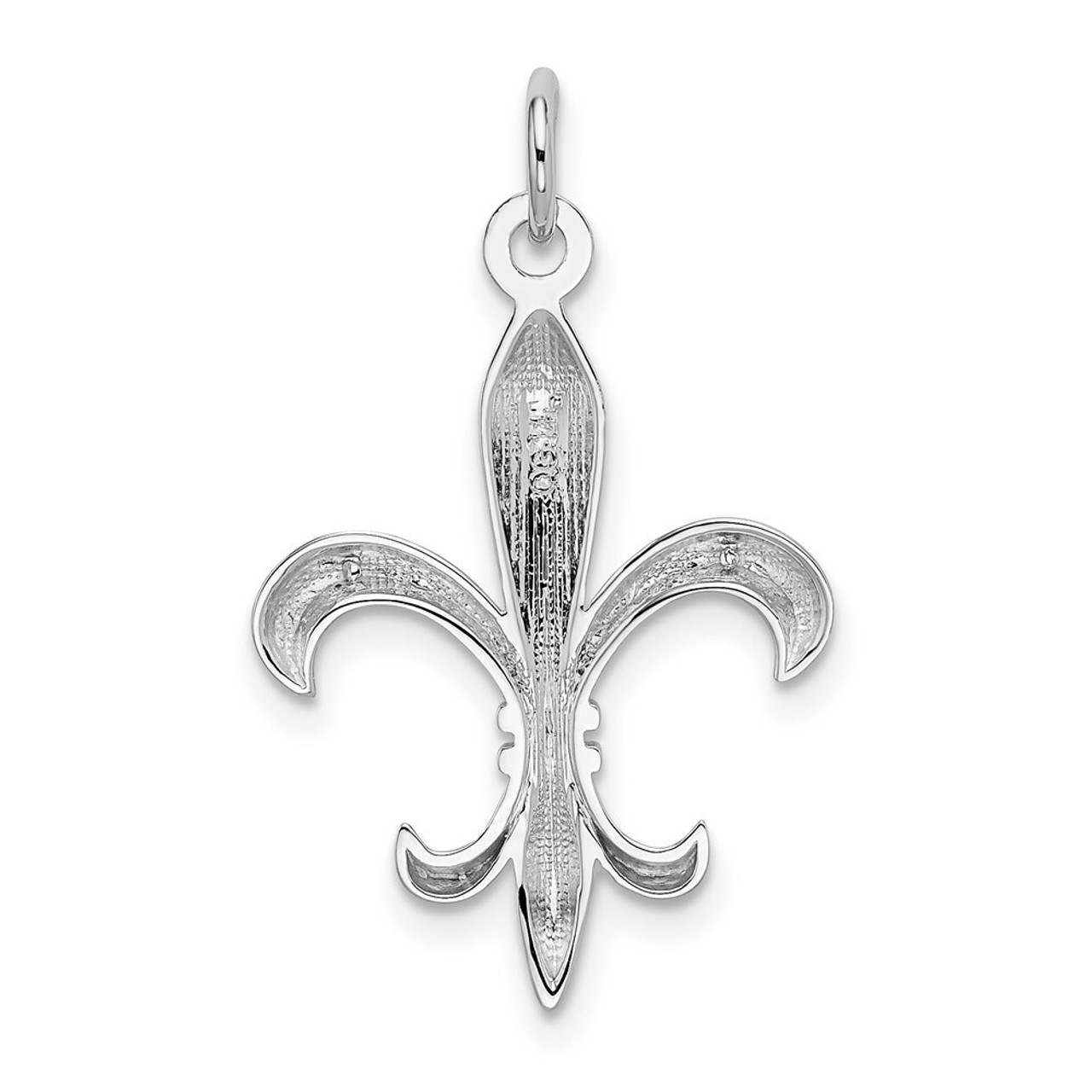 14K White Gold Polished Fleur De Lis Charm - (A86-250)