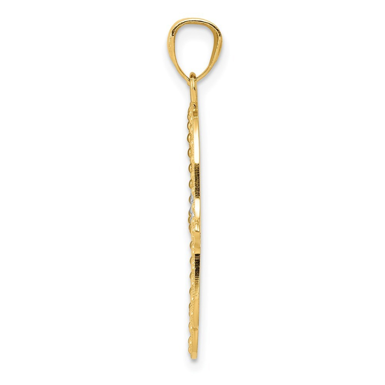 14K Yellow Gold Yellow Gold Rhodium Plated Hand of God Pendant - (A86-824)