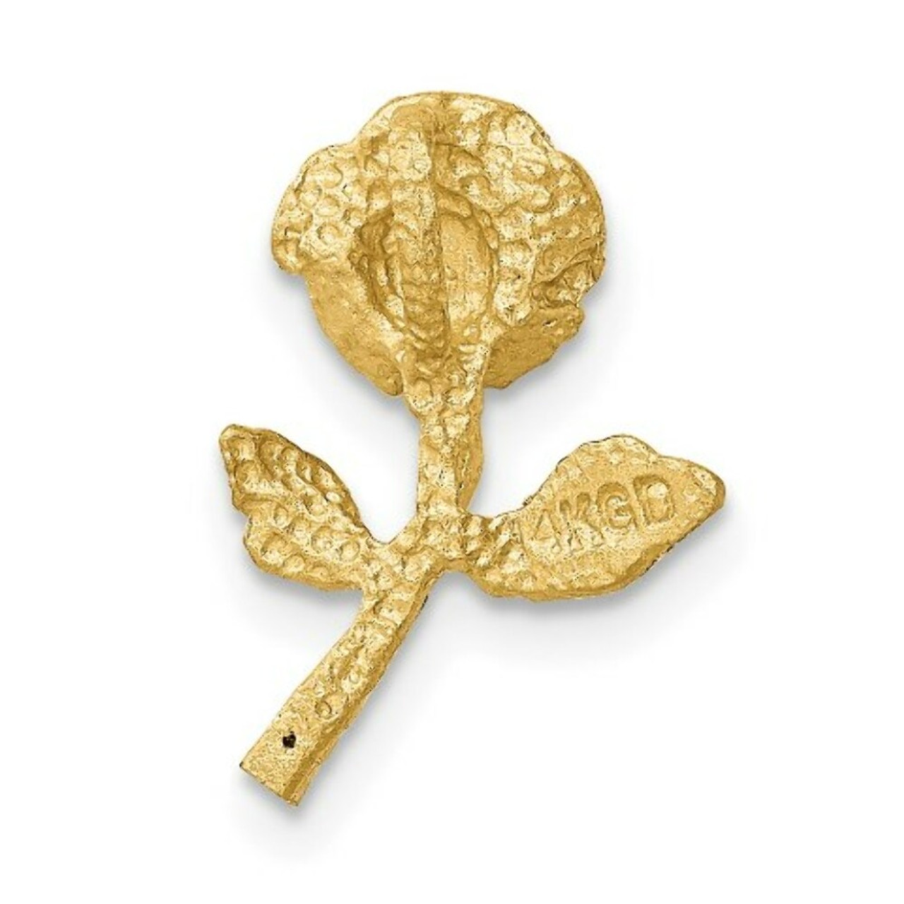 14K Yellow Gold Satin & Diamond-cut Rose Chain Slide - (A87-174)