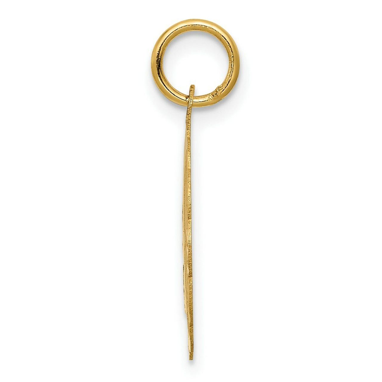 14K Yellow Gold Polished Satin Engraveable Happy Birthday Charm Pendant - (A98-741)